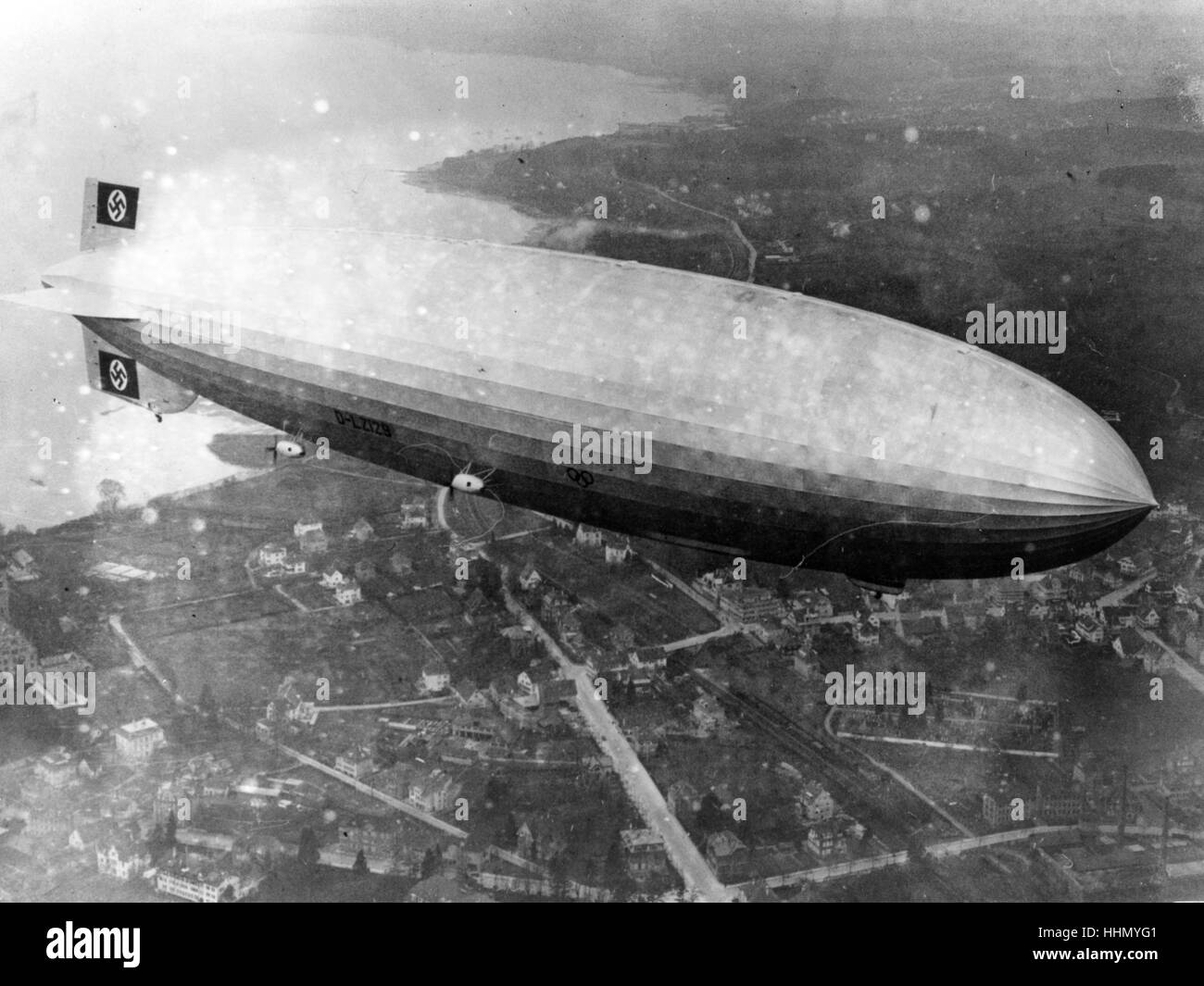Hindenburg disaster, lakehust naval air station, new jersey, usa, 1937 Stock Photo