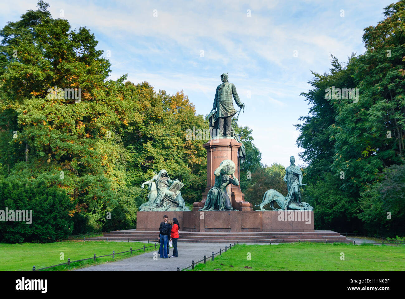 Bismarck monument at the grosser stern in t hi-res stock photography ...