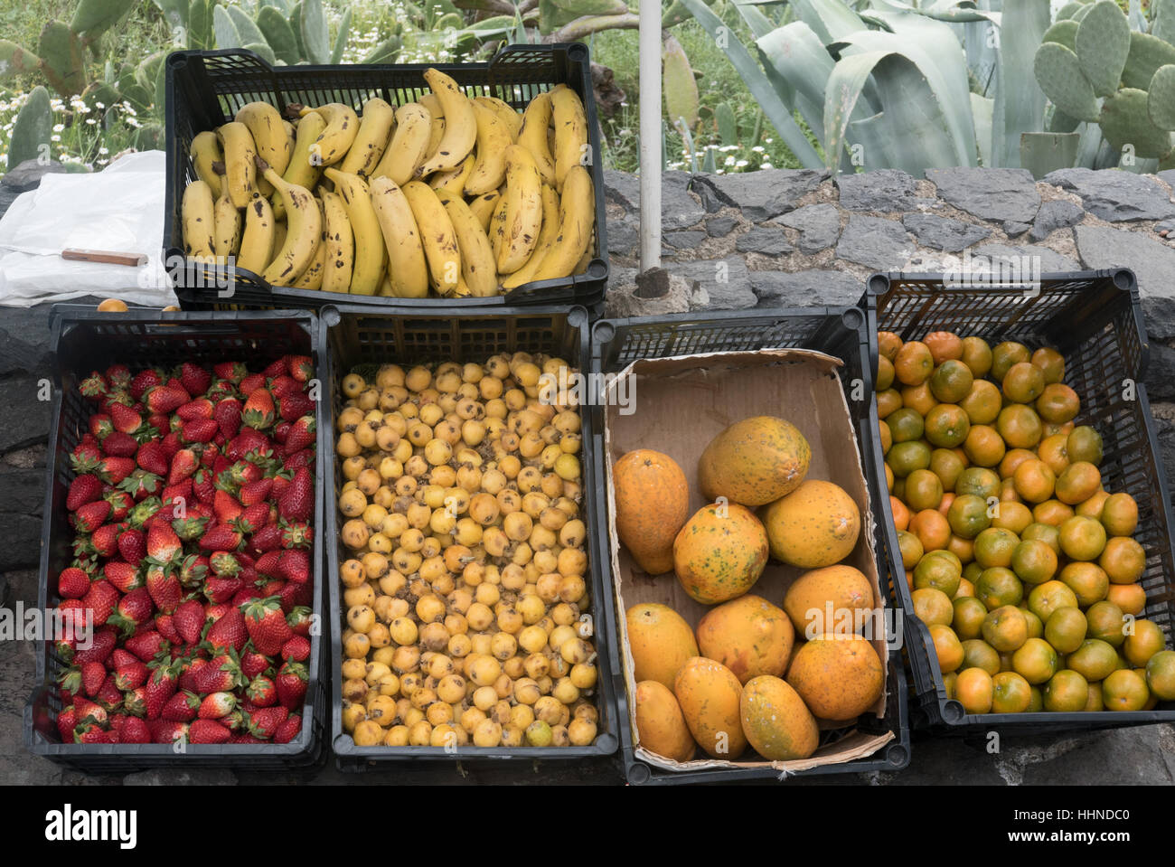 Roadside fruit stall, Tenerife Stock Photo