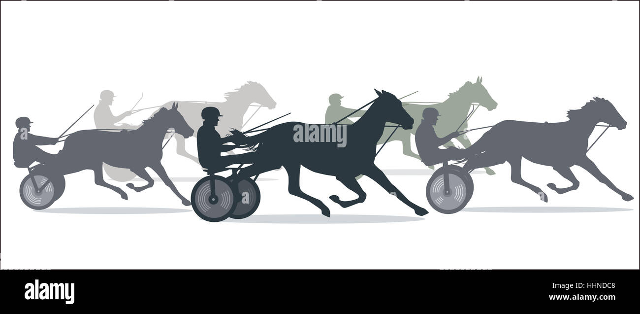 Harness racing silhouette hi-res stock photography and images - Alamy