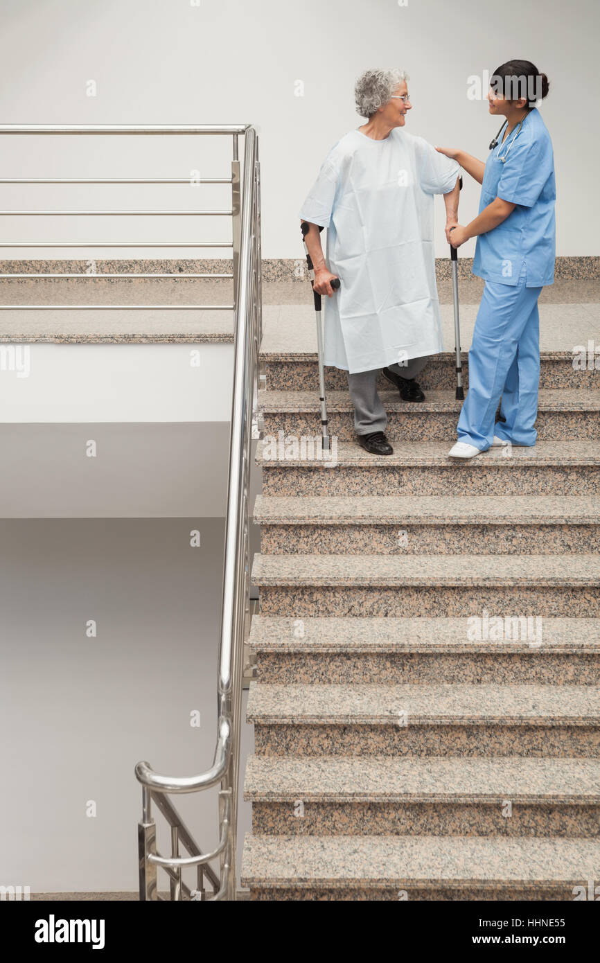 Crutches stairs hires stock photography and images Alamy