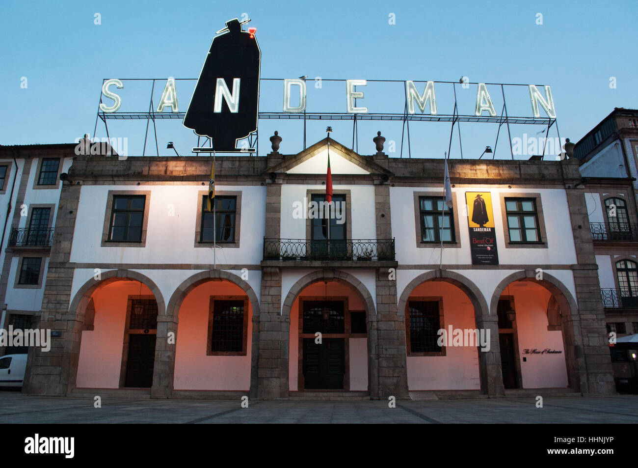 Vila Nova de Gaia: the iconic House of Sandeman, housing the Museum and cellars with Porto and Sherry wines Stock Photo