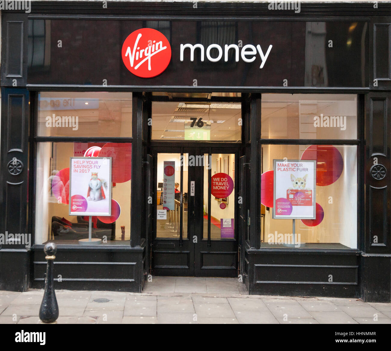 Virgin Money bank branch in Durham city centre in north east England