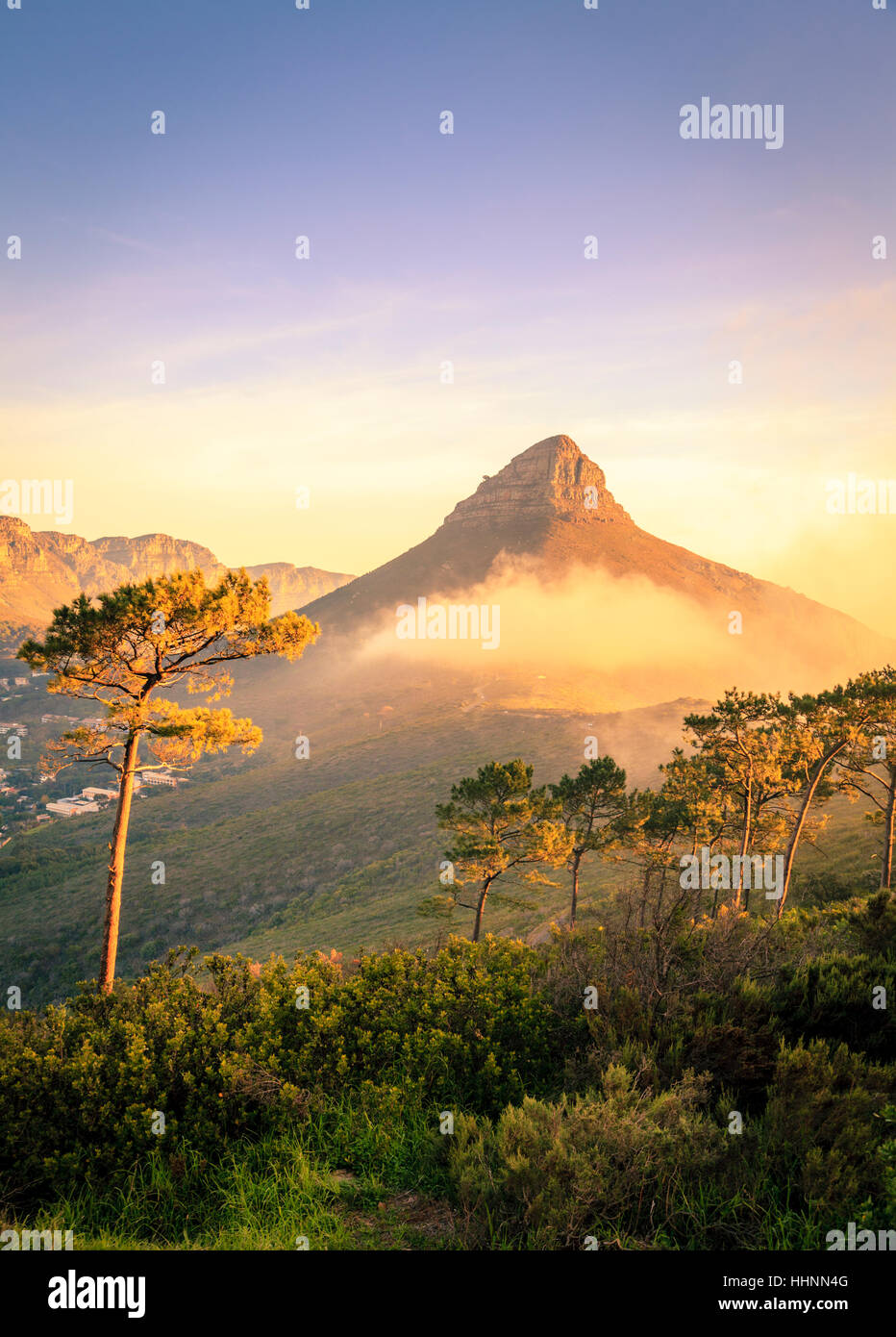 Lions Head Mountain in Cape Town, South Africa Stock Photo