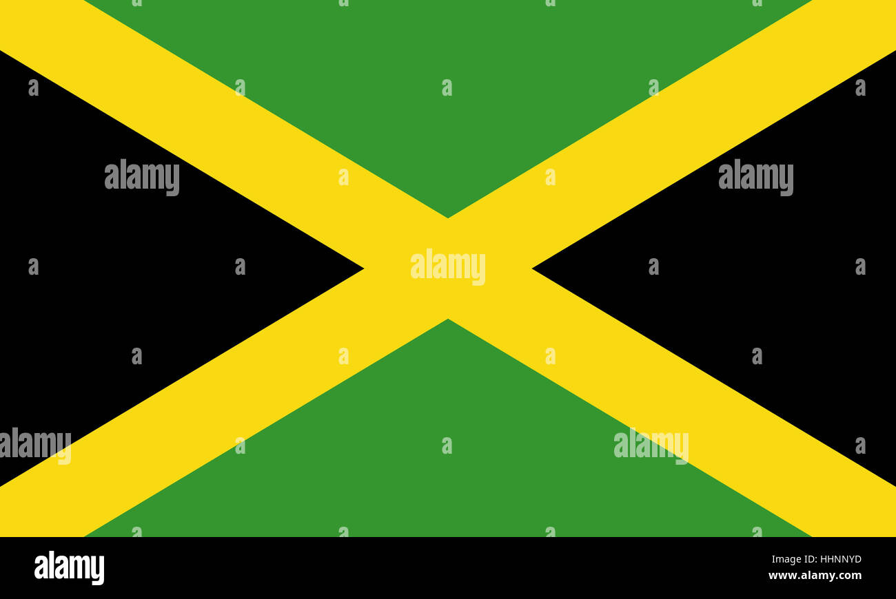 flat jamaican flag Stock Photo
