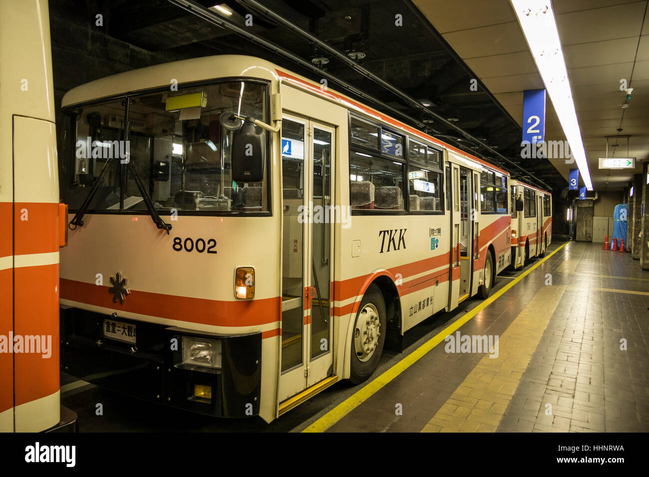 Tateyama Tunnel Trolleybus, Toyama, Japan Stock Photo