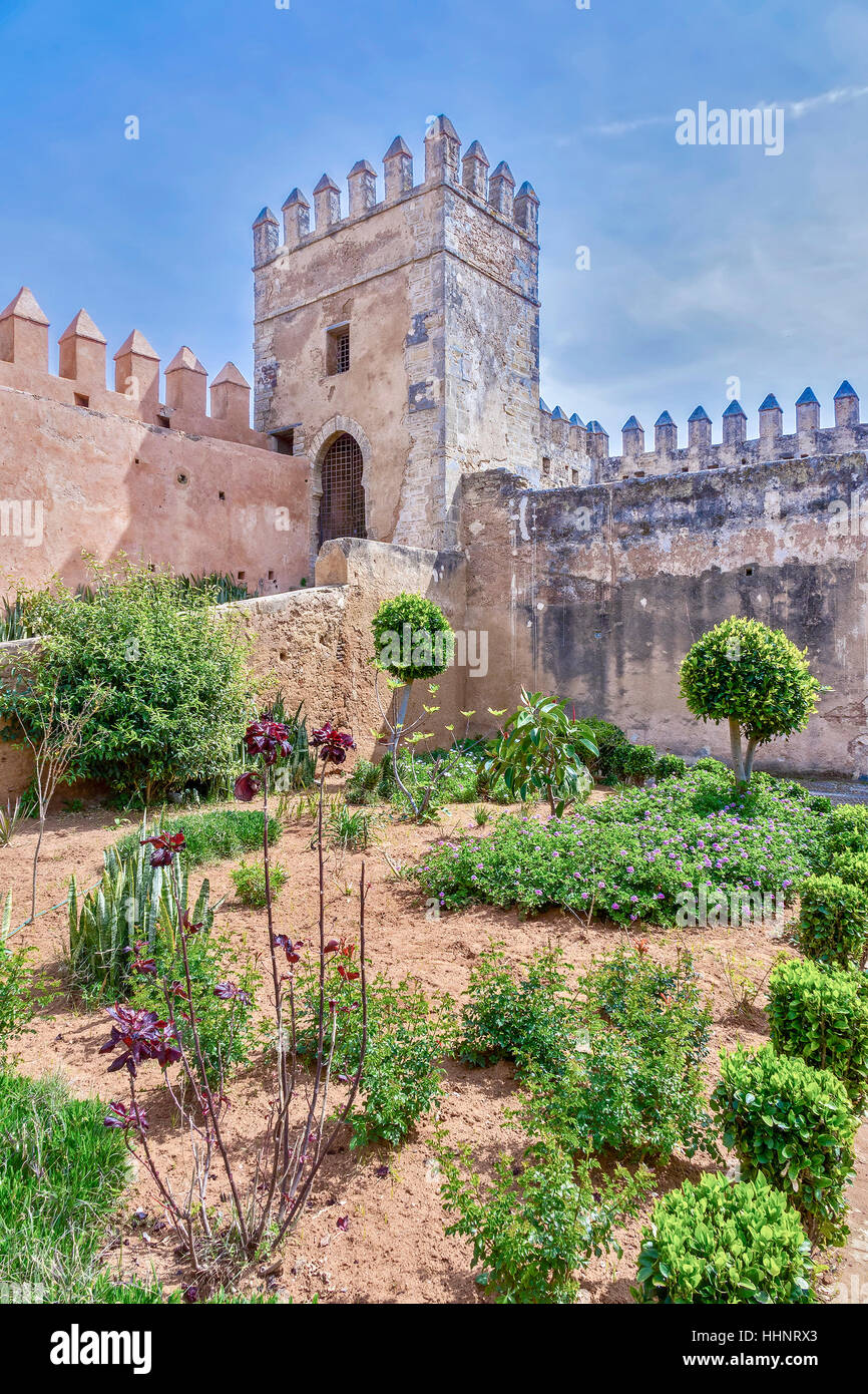 The Garden Of The Kasbah of Oudayas Rabat Morocco Stock Photo