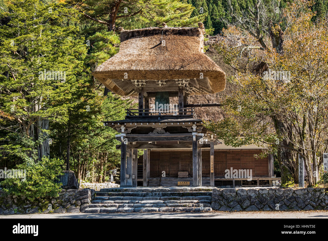 Temple at Shirakawa-go, Gifu, Japan Stock Photo