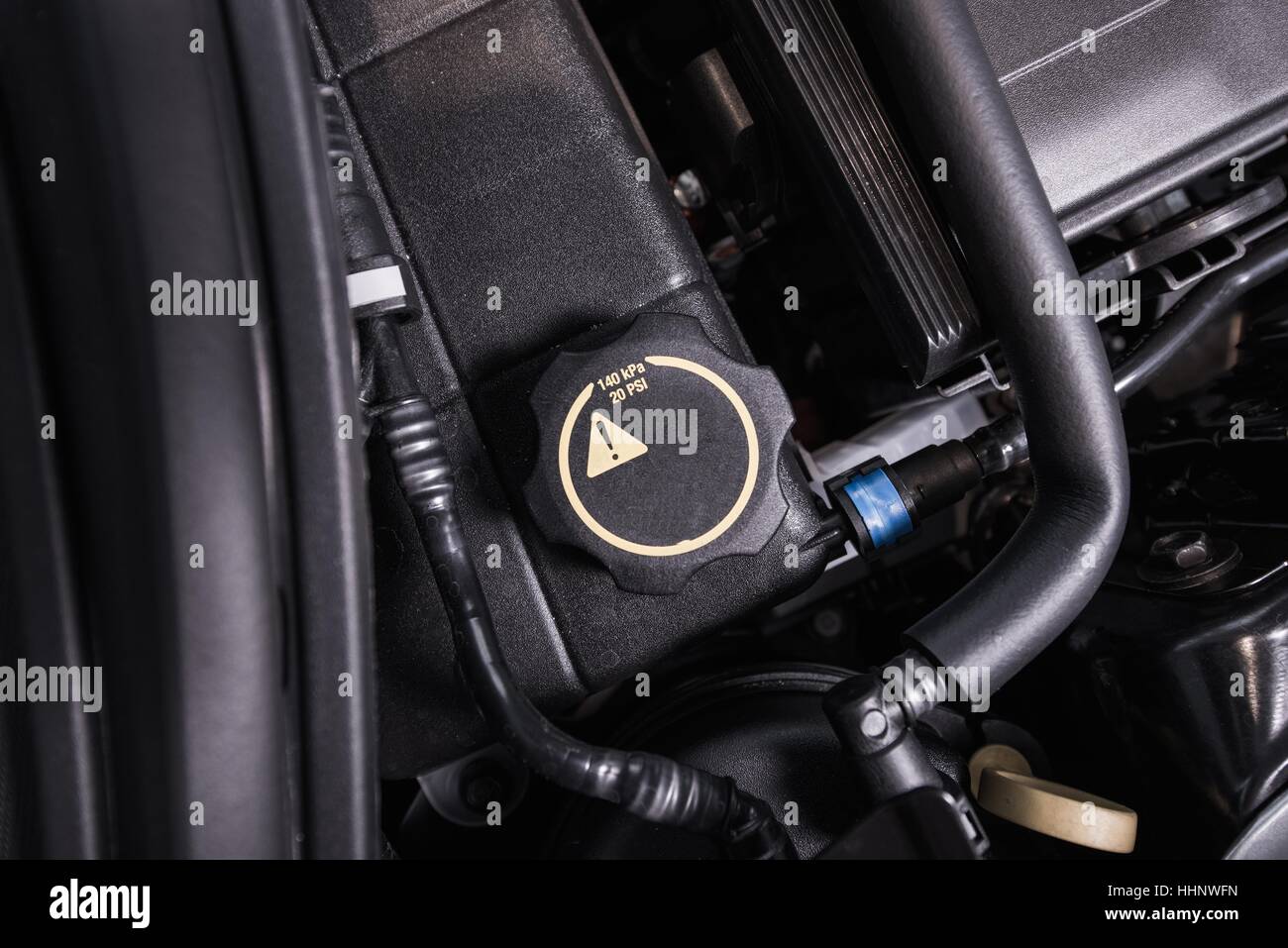 Car Engine Oil Fill Hole. Adding or Changing Car Engine Oil Photo