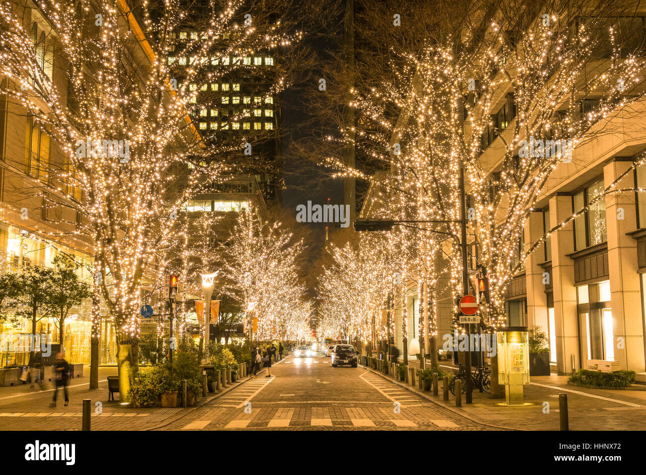 Illuminations in Marunouchi, Tokyo, Japan Stock Photo