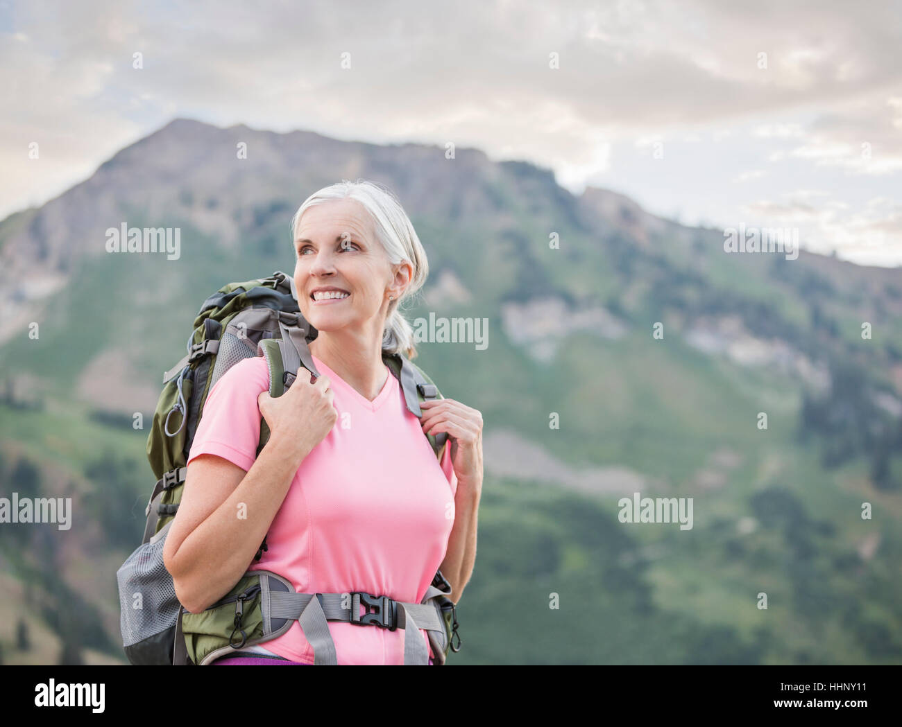 Mature woman adventure mountain hi-res stock photography and images - Alamy