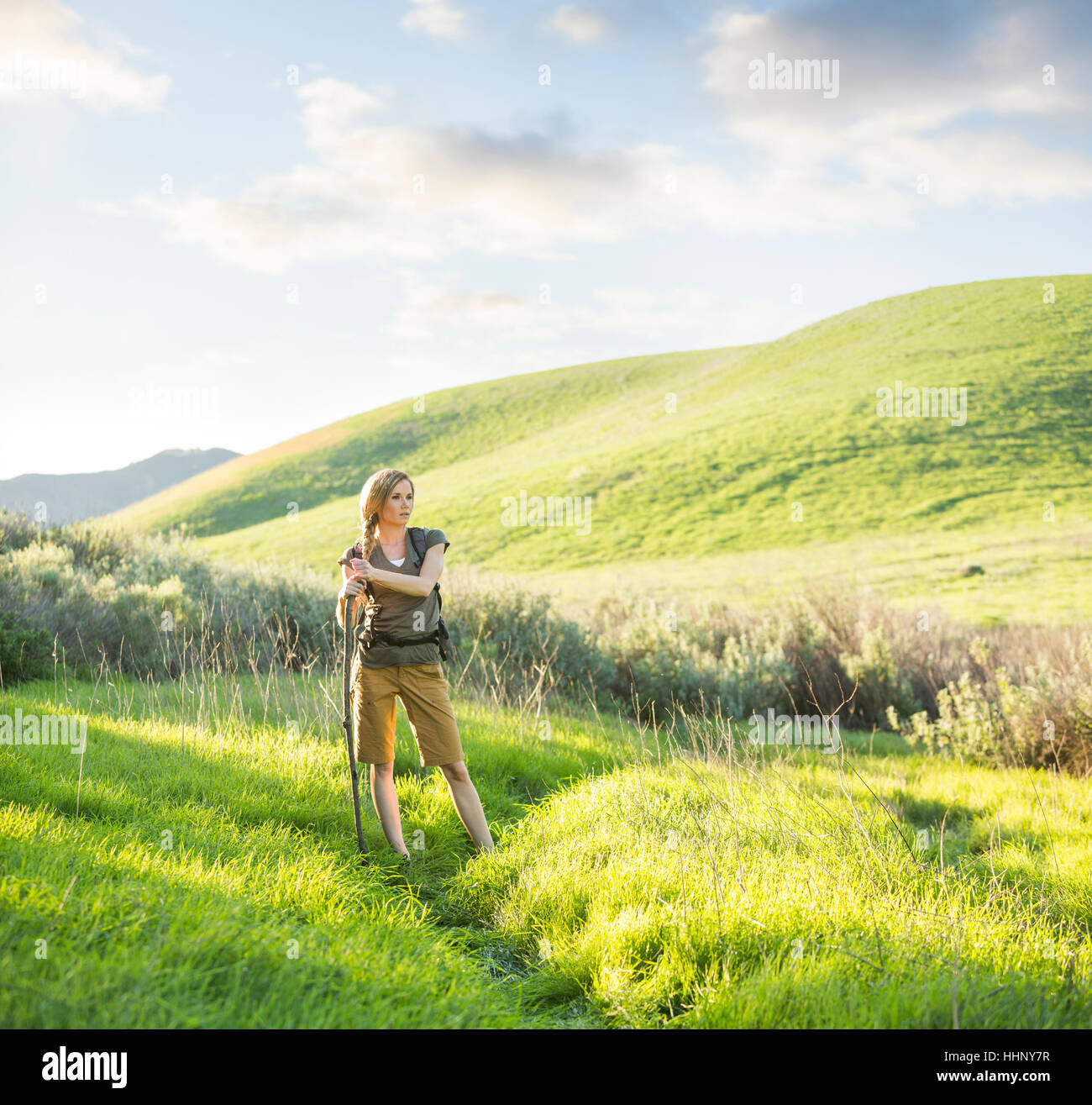 Walking stick woman hi-res stock photography and images - Alamy