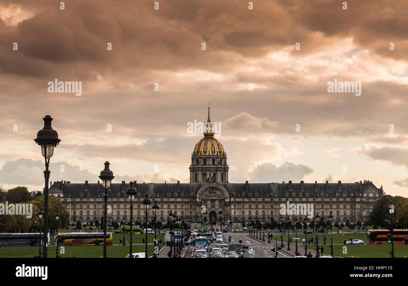 Dome on historical landmark, Paris, Ile de France, France Stock Photo