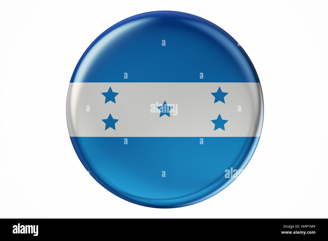 Badge with flag of Honduras, 3D rendering  isolated on white background Stock Photo