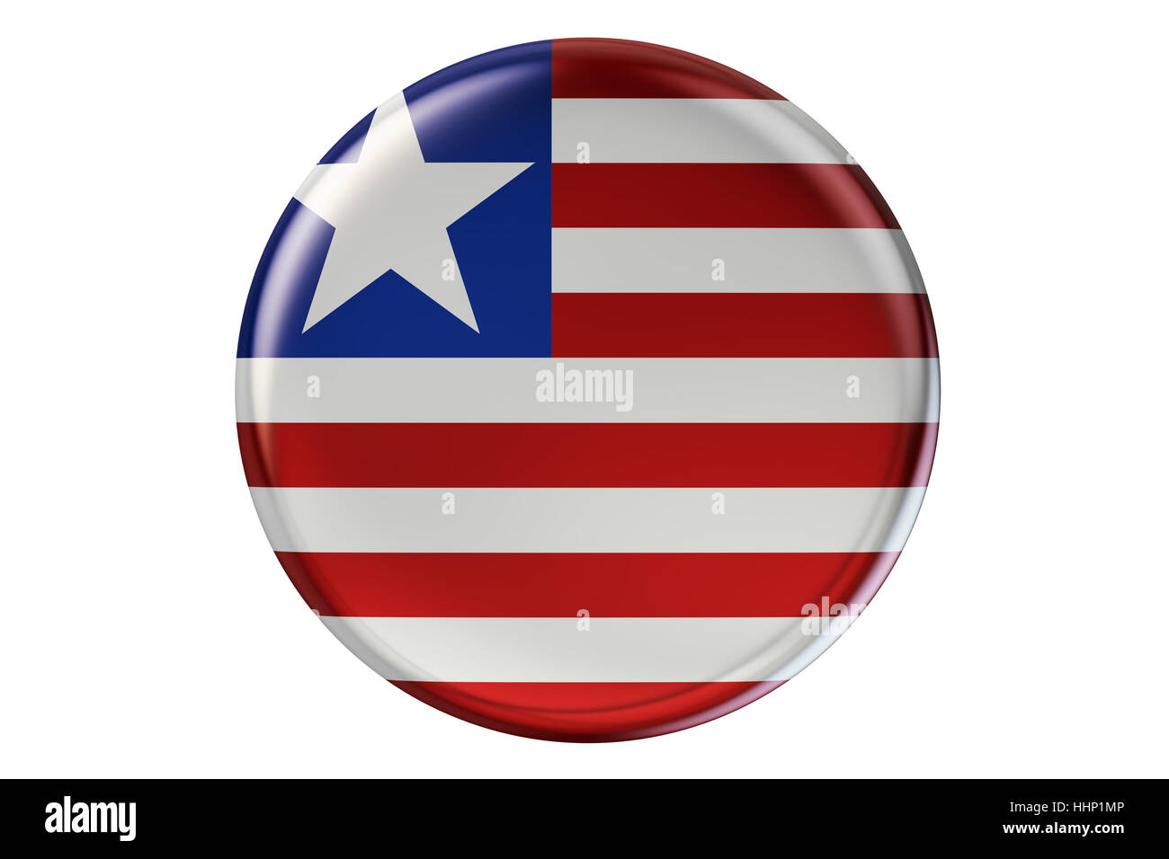 Badge with flag of Liberia, 3D rendering isolated on white background ...