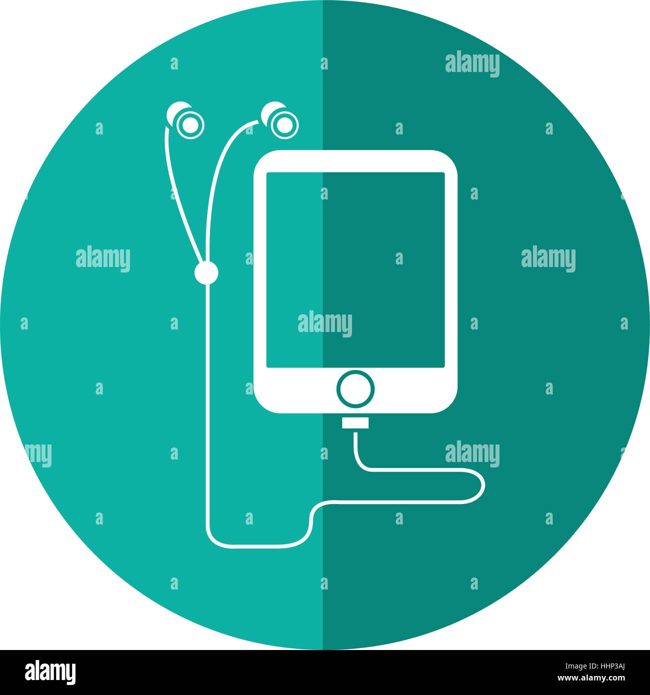mp3 device play music earphones shadow Stock Vector Image & Art - Alamy