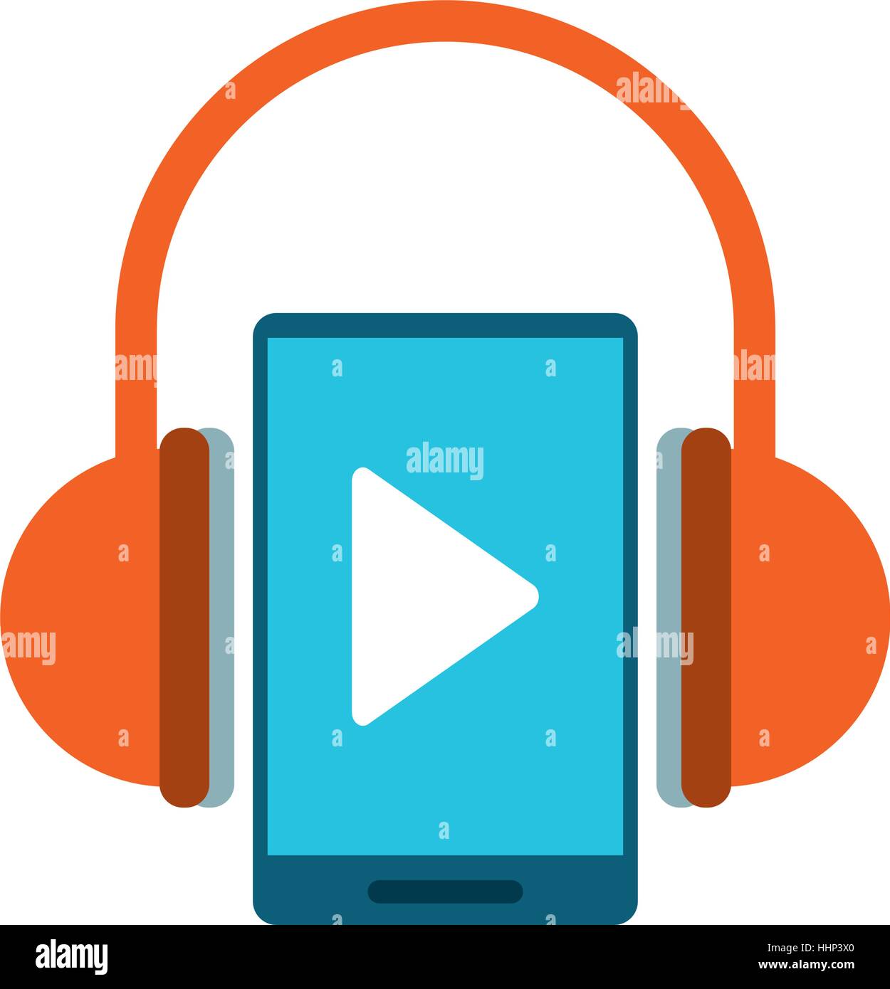 smartphone player music headphones technology Stock Vector Image & Art ...