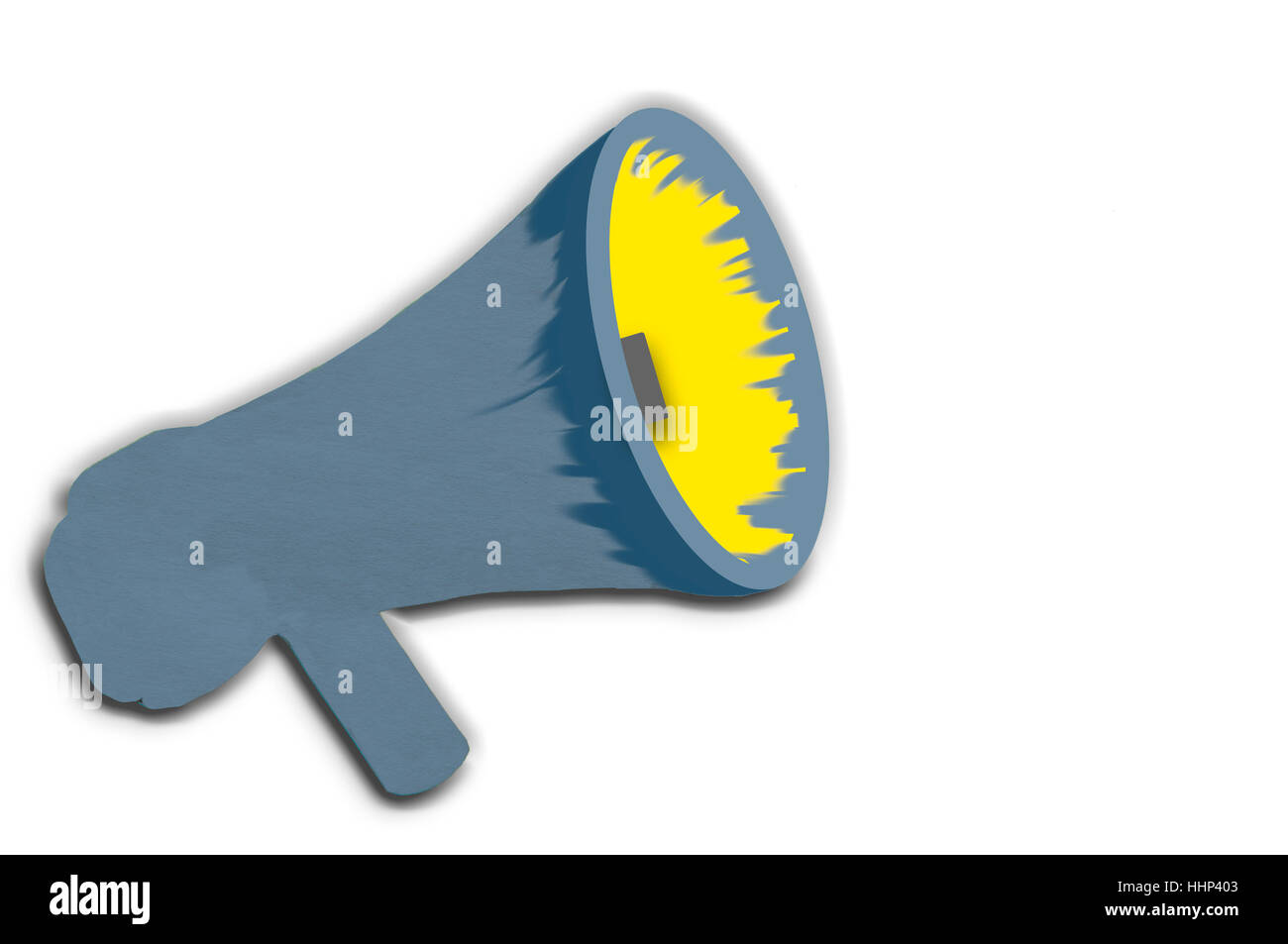 Announcement of important message from a megaphone Stock Photo
