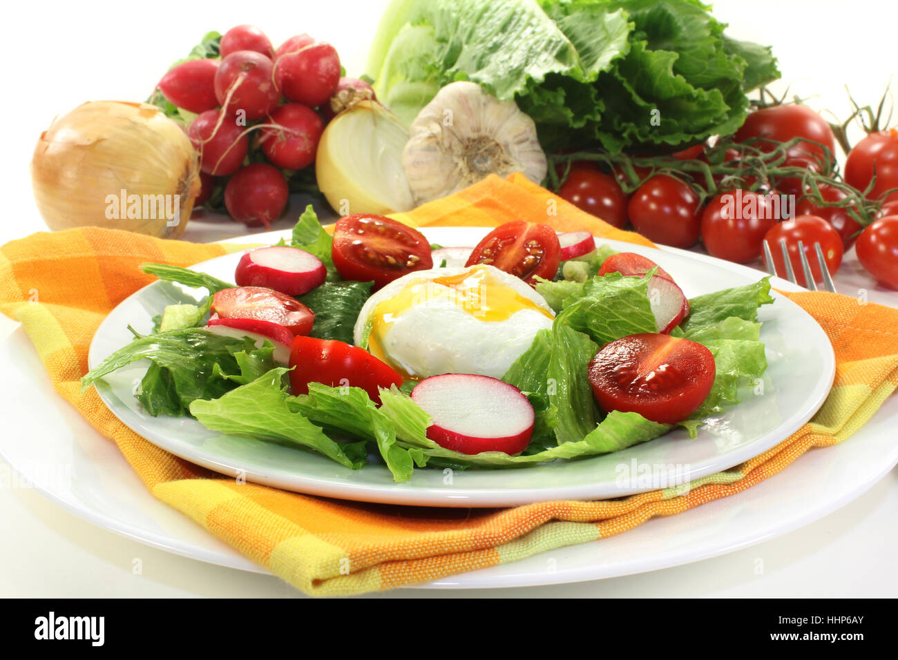 bread, green, lost, vegetable, onion, vinegar, dressing, egg, eggs, radish, Stock Photo
