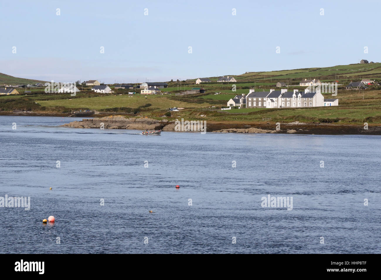 The view across the Portmagee channel to Valentia island, County Kerry