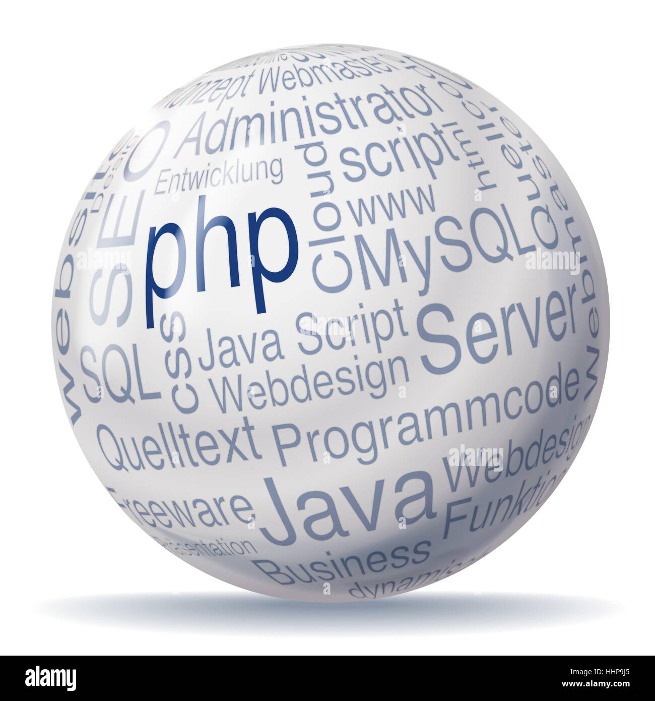 word ball php Stock Photo