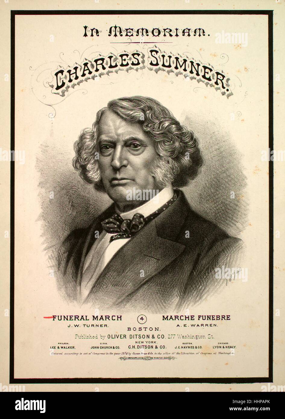 Sheet music cover image of the song 'Sumner's Funeral March', with ...