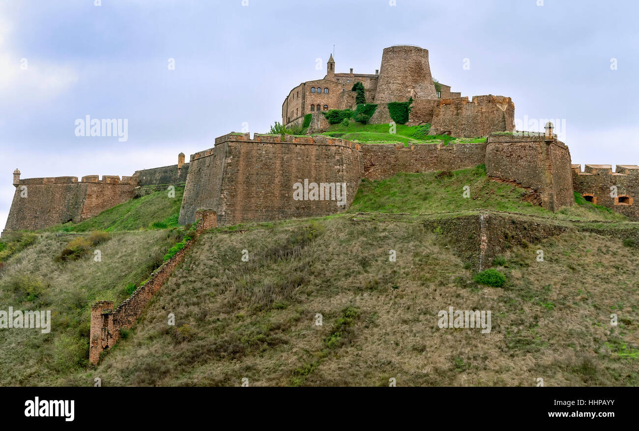 historical, hill, stone, blank, european, caucasian, europe, spain, fortress, Stock Photo