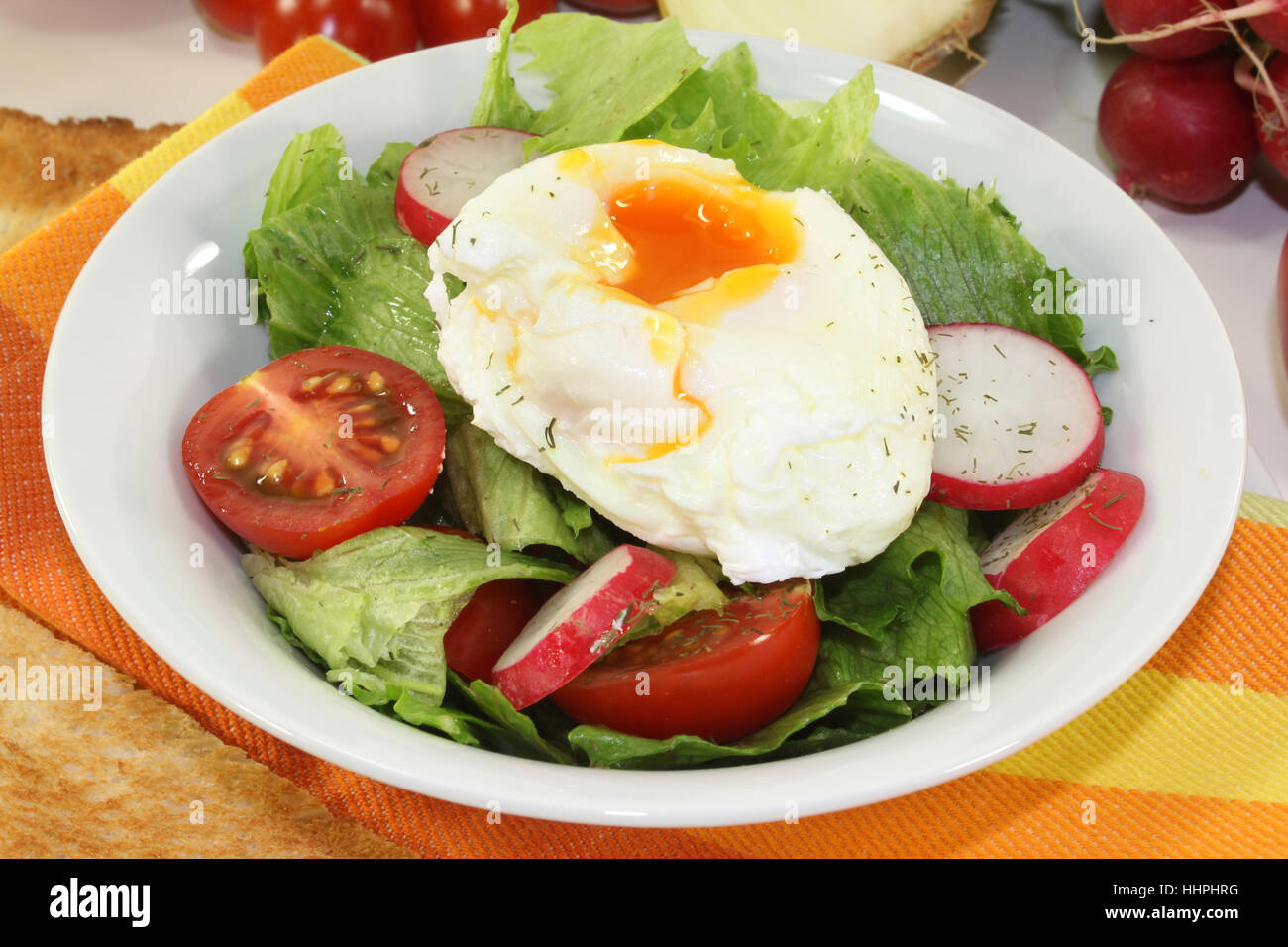 vegetable, onion, egg, eggs, radish, garlic, salad, tomato, radishes, bread, Stock Photo