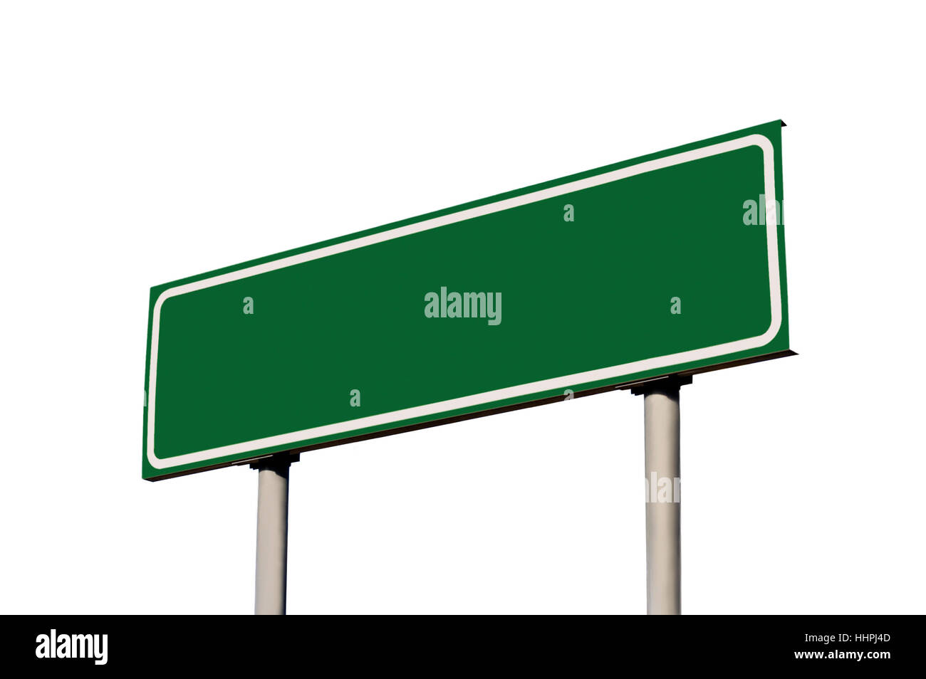 Blank Green Road Sign Isolated Signboard Copy Space, Large Detailed