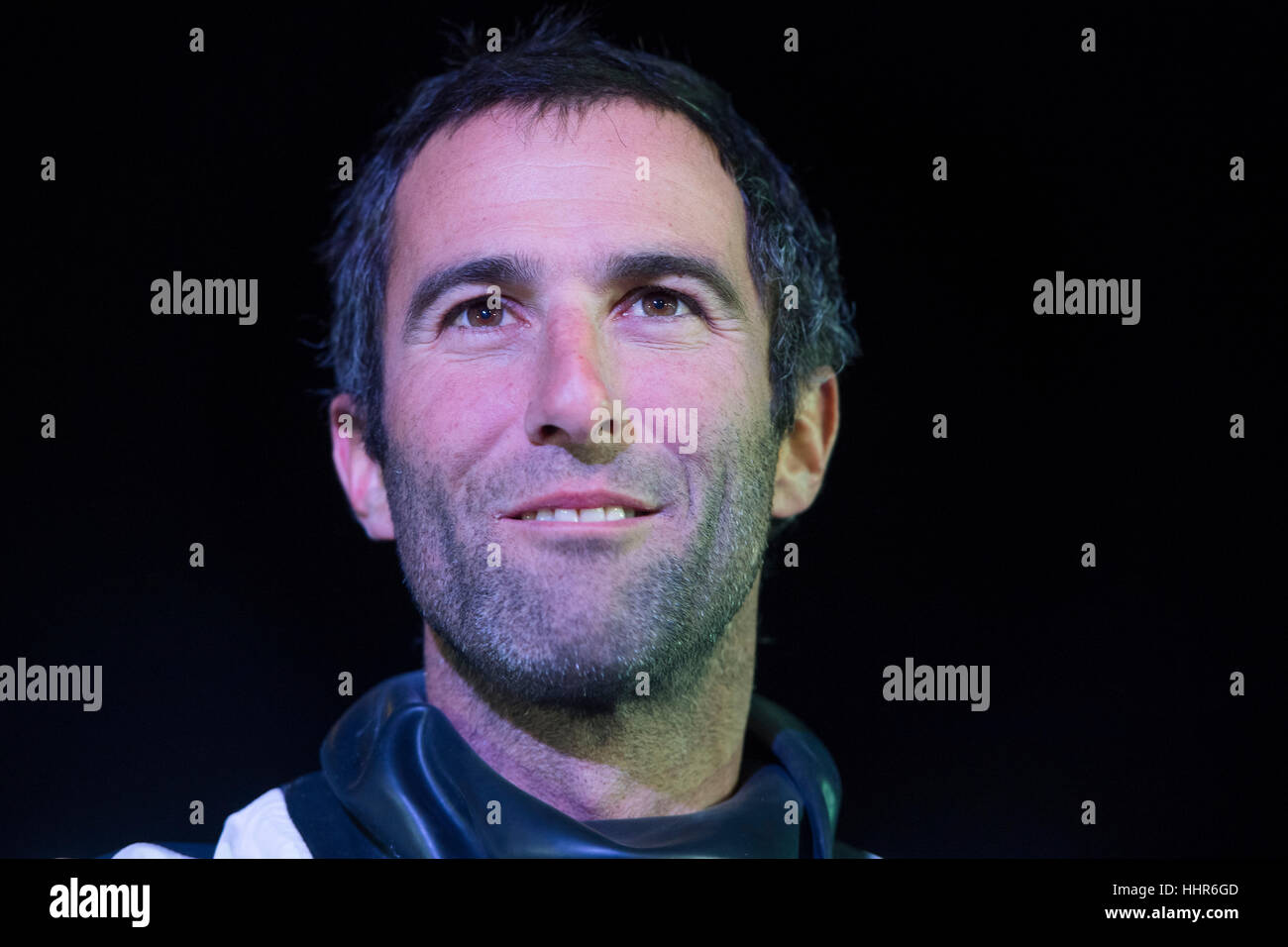 Yacht race Vendée Globe 2017: Armel Le Cléac'h aboard the Banque Populaire VIII monohull (2017/01/19) Stock Photo