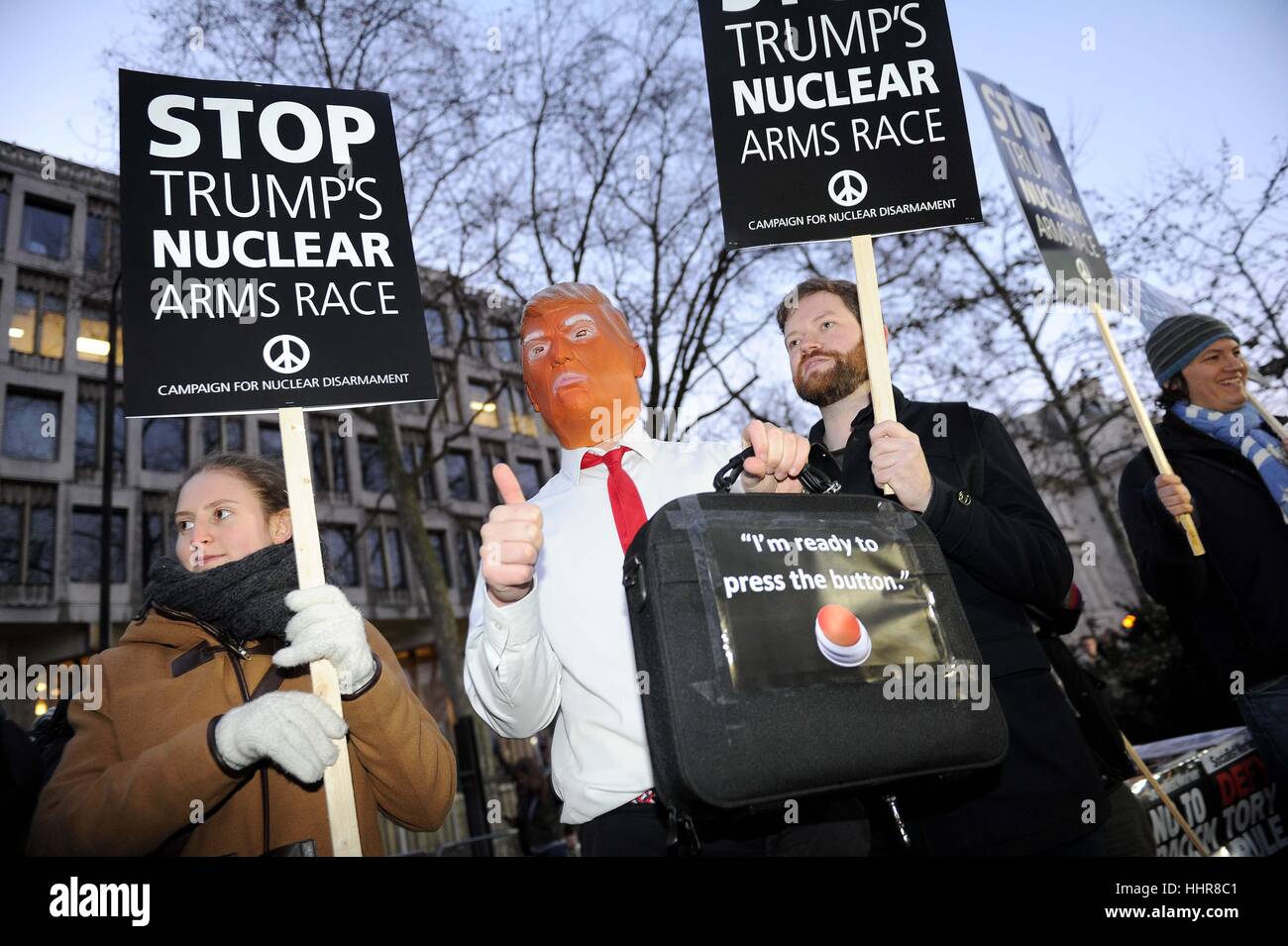 London, UK. 20th Jan, 2017. Donald Trump protest at the US Embassy in London, UK Credit: Dorset Media Service/Alamy Live News Stock Photo