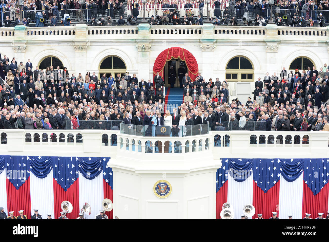 Washington DC, USA. 20th Jan, 2017. President Donald Trump takes the Oath of Office at his inauguration on January 20, 2017 in Washington, DC Trump became the 45th President of the United States. Credit: MediaPunch Inc/Alamy Live News Stock Photo
