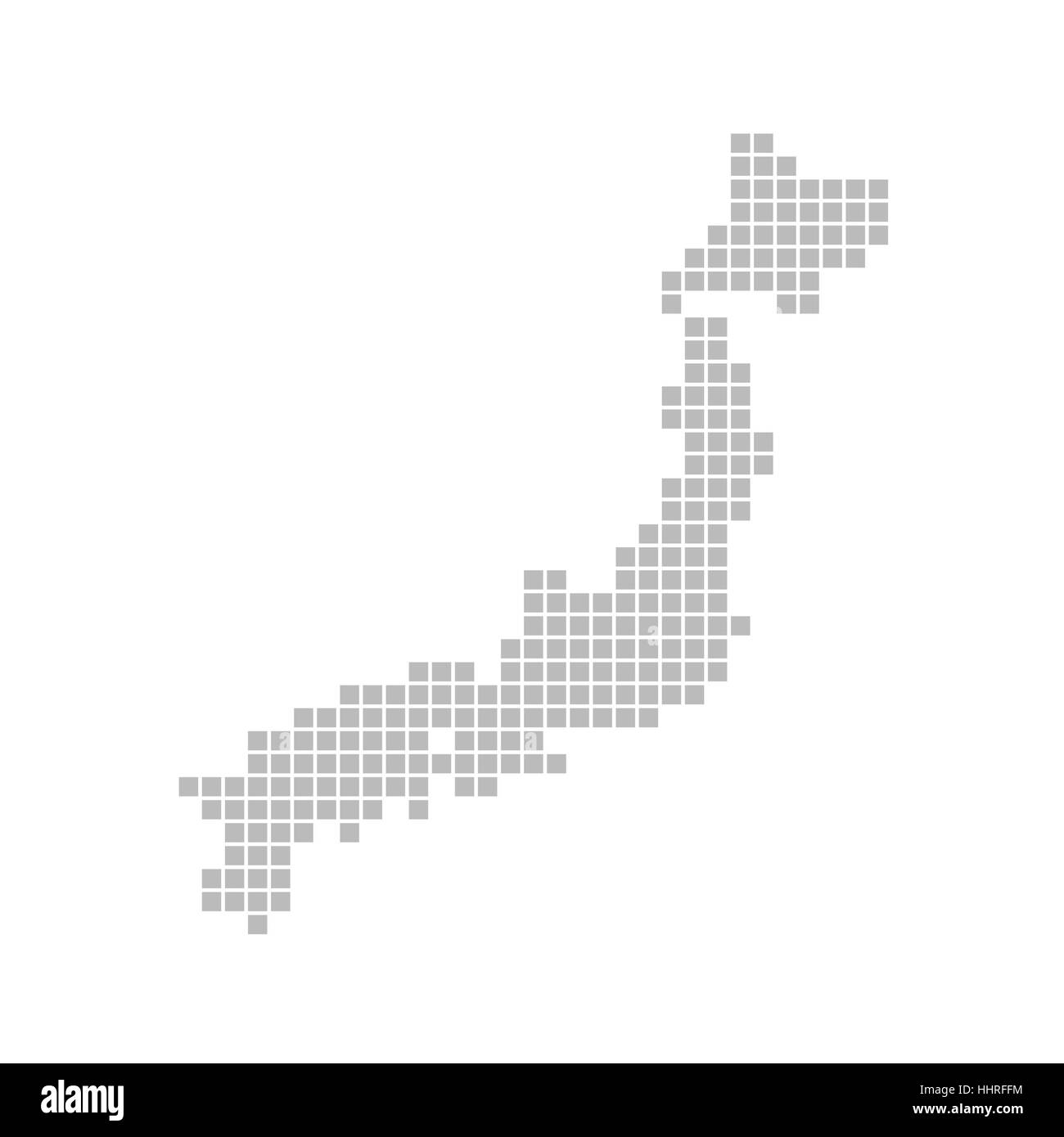 map of pixels: japan Stock Photo