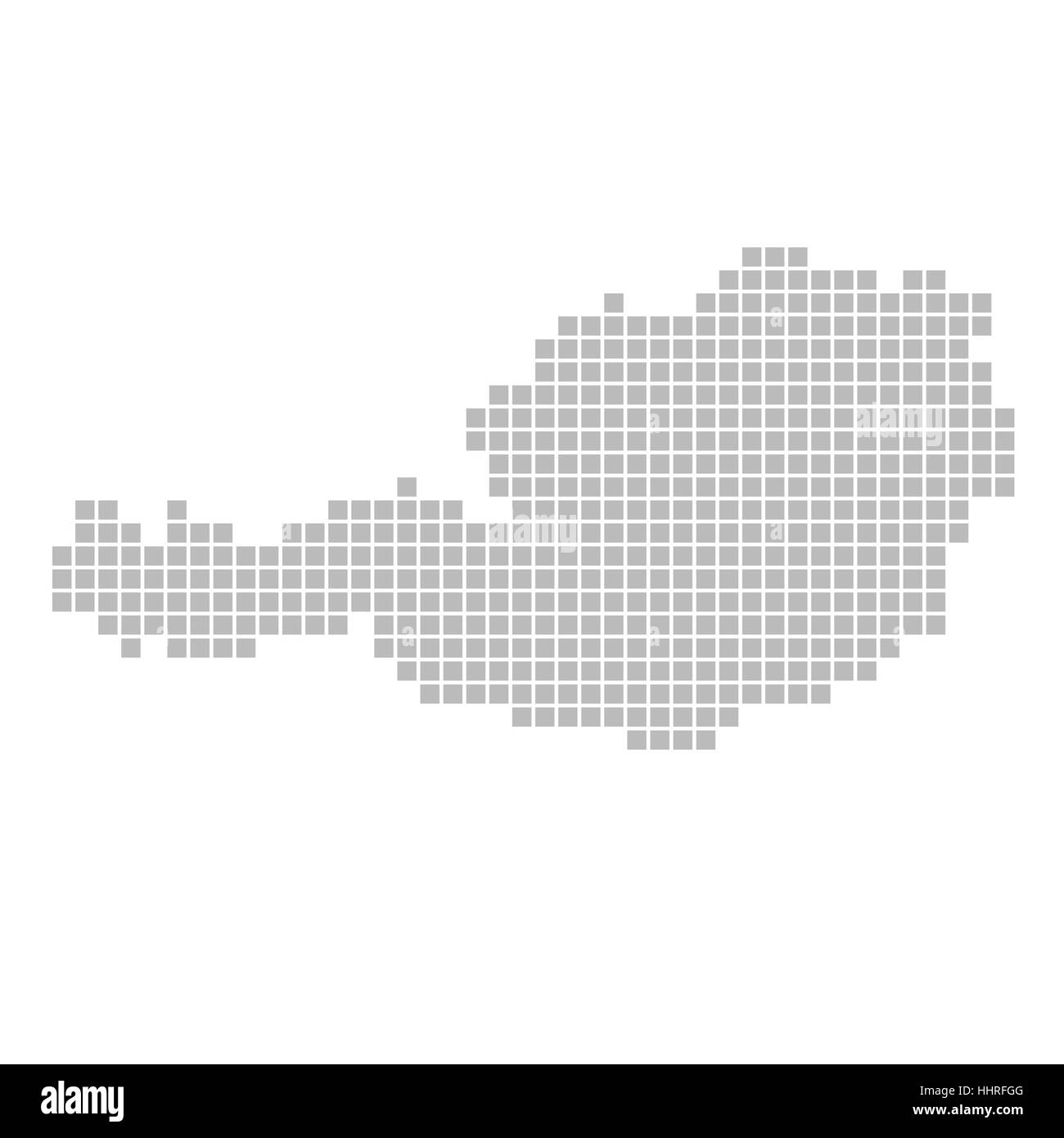 map of pixels: austria Stock Photo