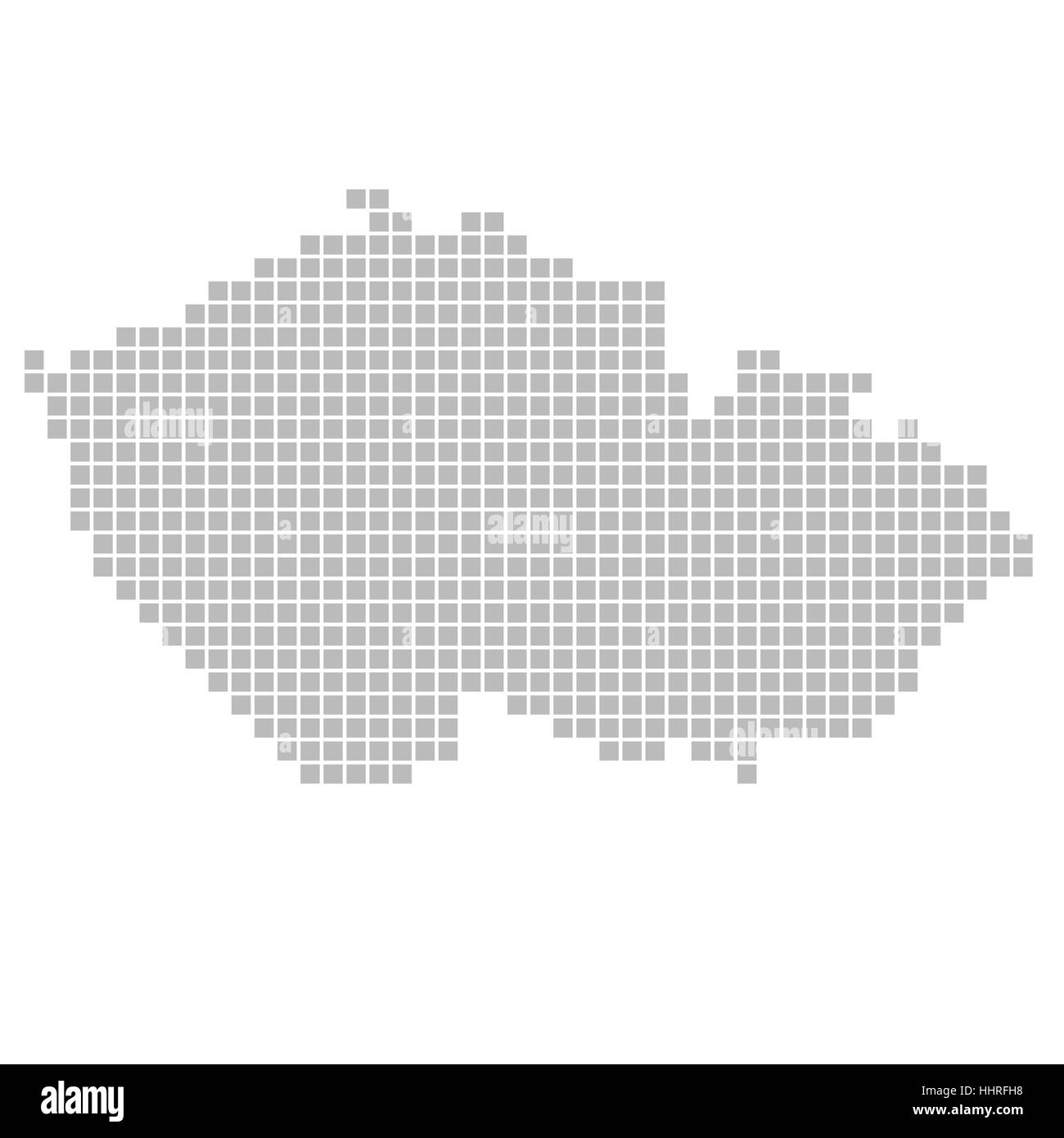 map of pixels: czech Stock Photo