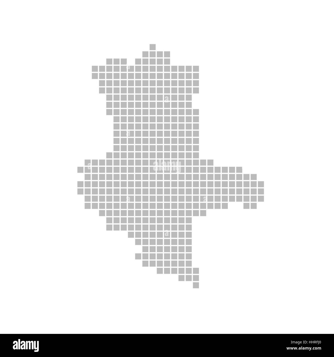 map of pixels: sachsen-anhalt Stock Photo