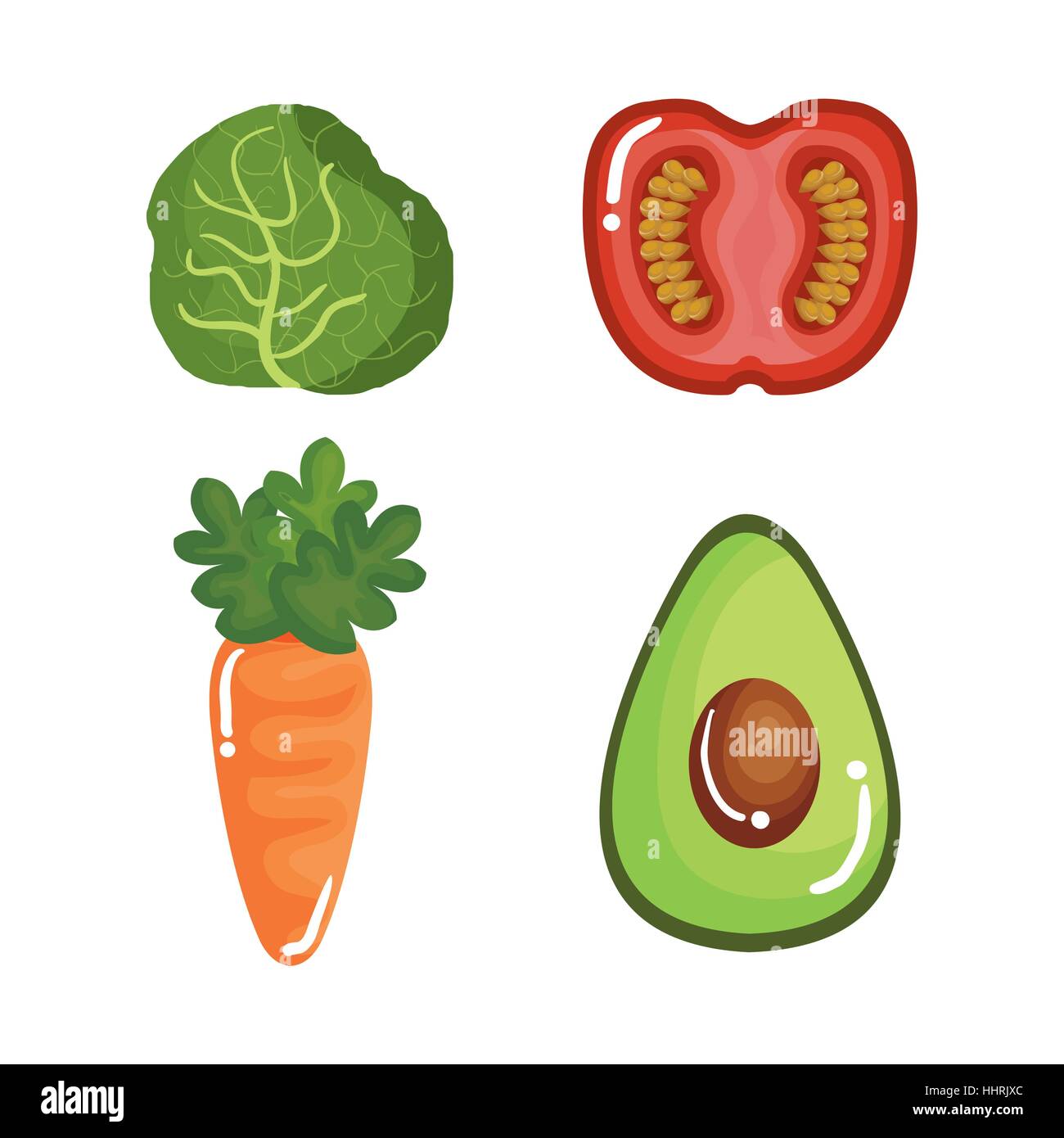 set vegetables healthy food vector illustration design Stock Vector ...
