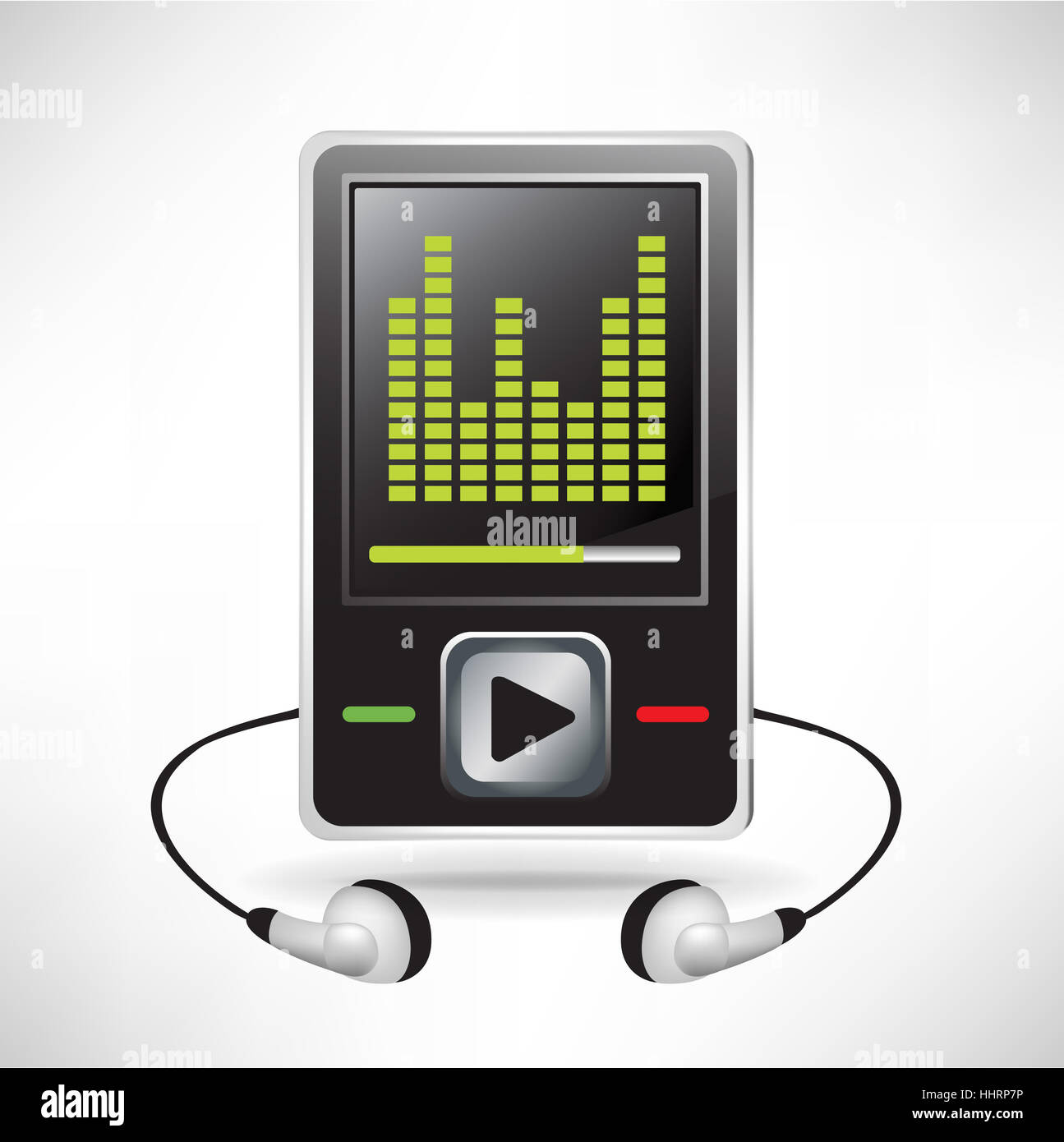 music player and headphones with equalizer Stock Photo Alamy