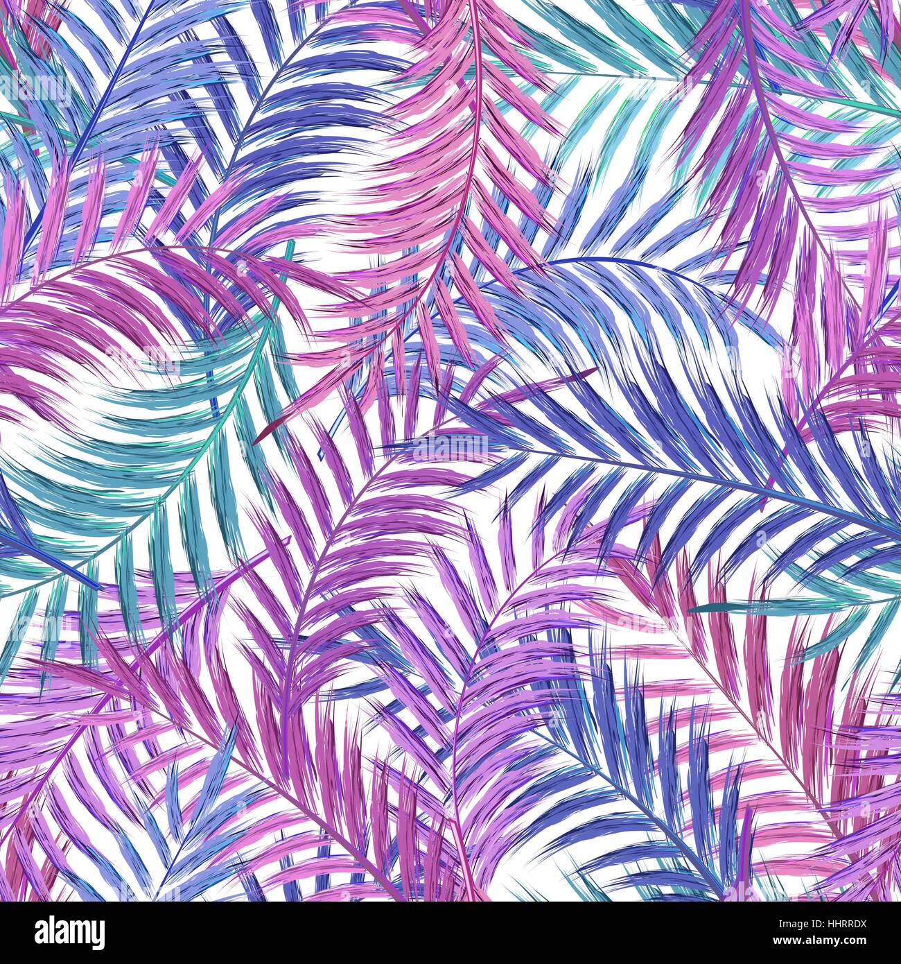 Leaves Of Palm Tree Seamless Pattern Palm Leaf In Violet On White Stock Vector Image Art Alamy