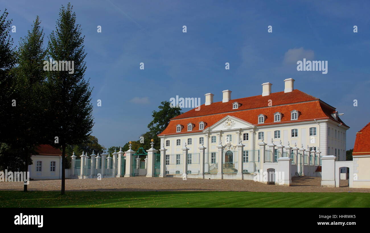 brandenburg, federal government, guest house, tree, trees, baroque, columns, Stock Photo