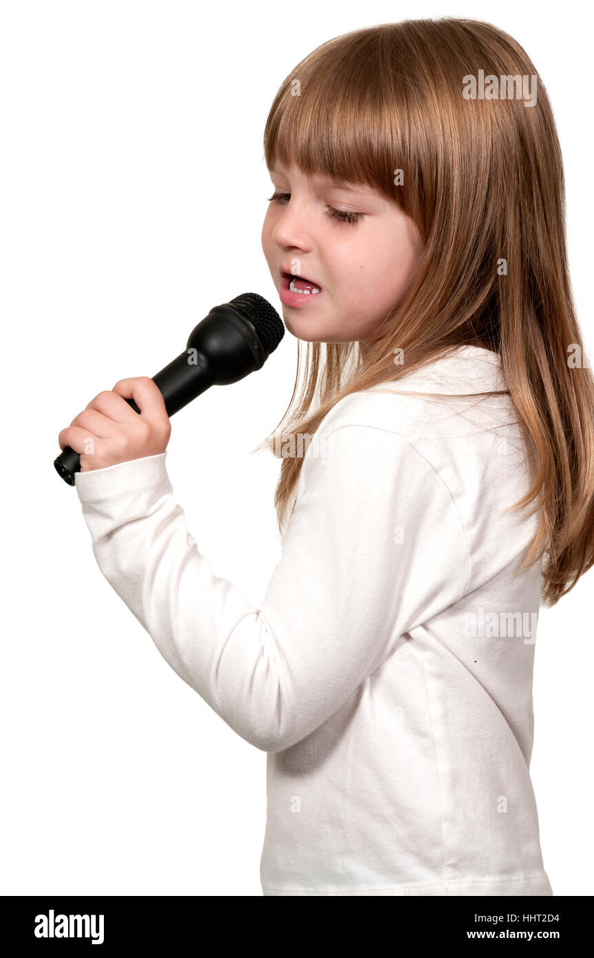 Beautiful girl singer performing at a concert Stock Photo Alamy