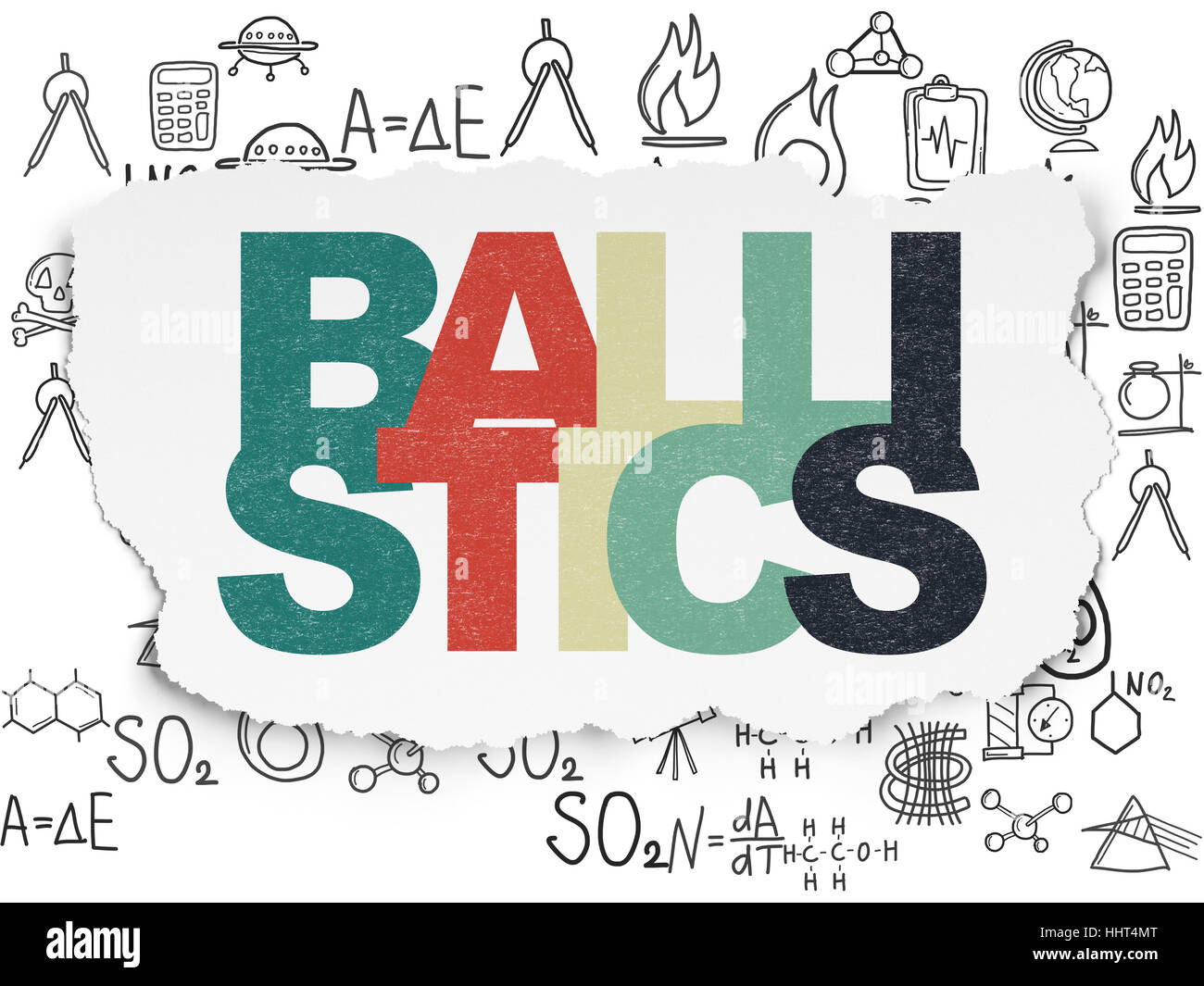 Science concept: Ballistics on Torn Paper background Stock Photo