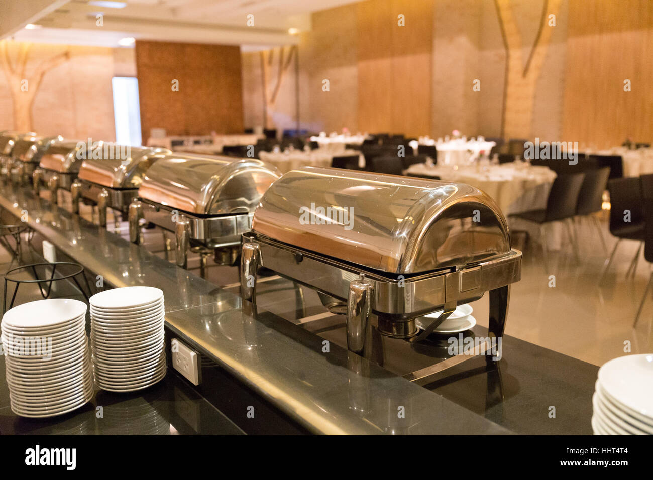 lunch dinner buffet food catering banquet in hotel restaurant Stock
