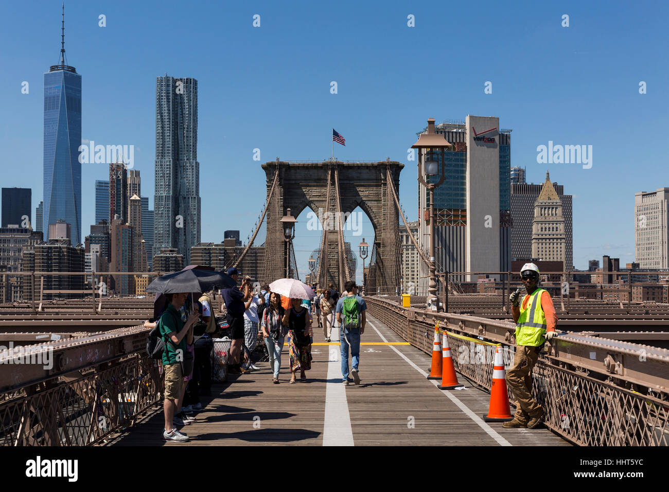Brooklyn Bridge. Aug, 2016. New York City, U.S.A. Stock Photo