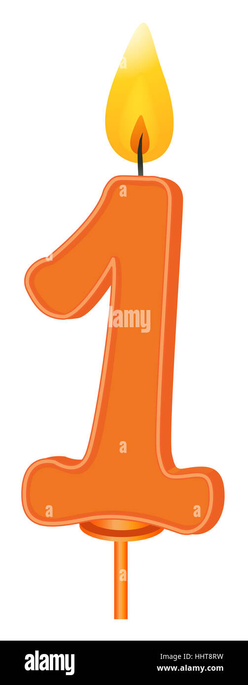 Illustration of a birthday candle number Stock Photo Alamy