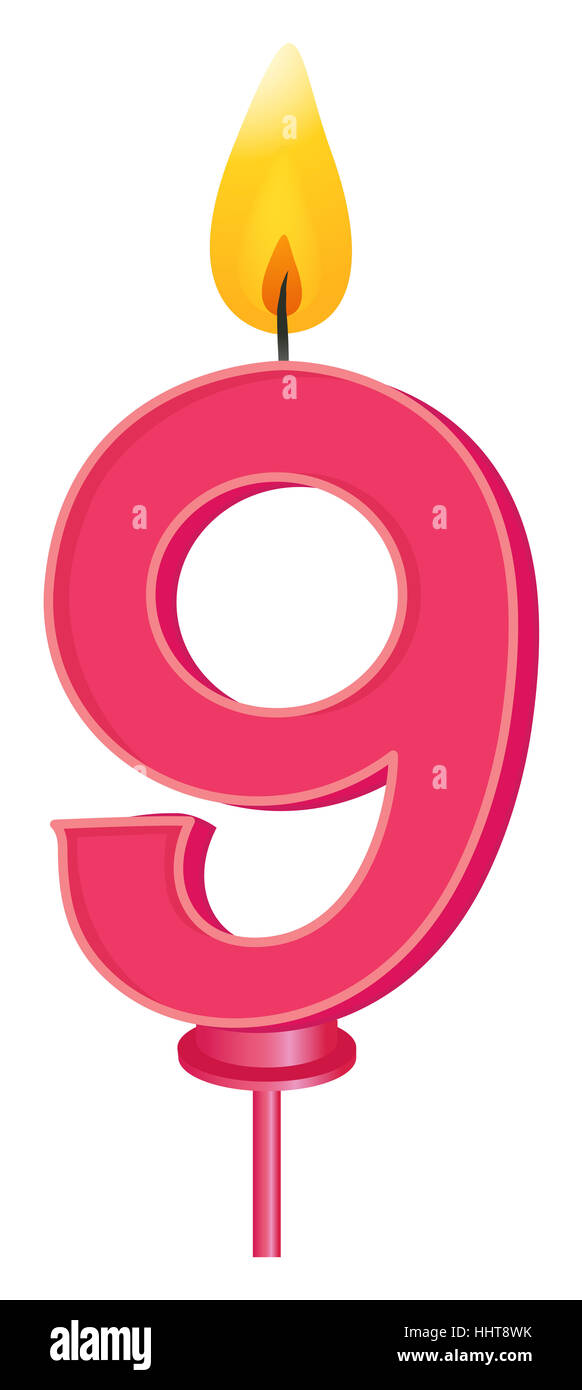 Illustration of a birthday candle number Stock Photo Alamy