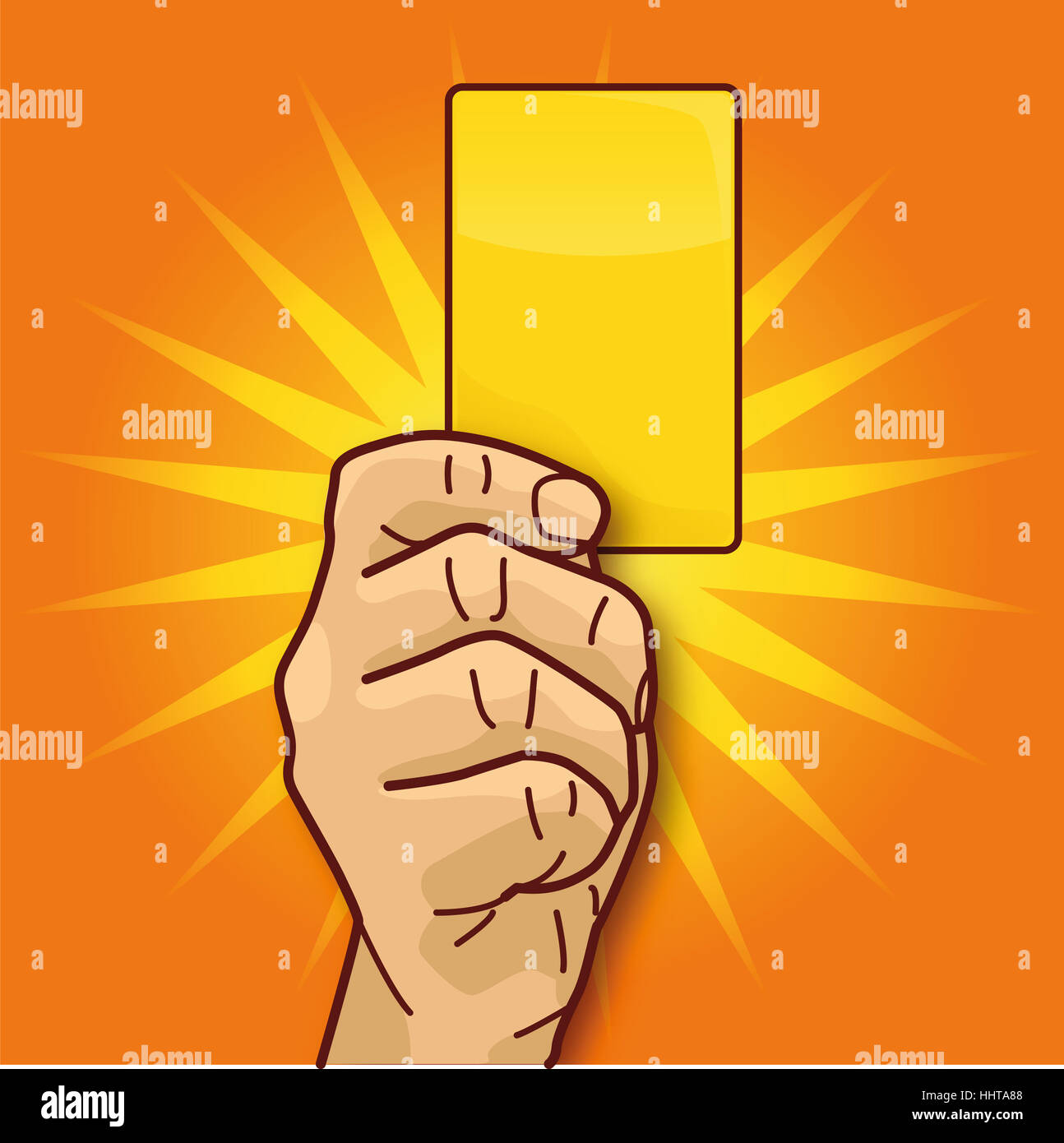 hand and yellow card Stock Photo Alamy