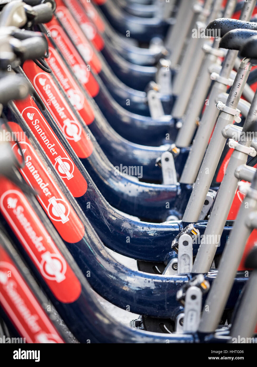 Santander Hire Bikes London Stock Photo
