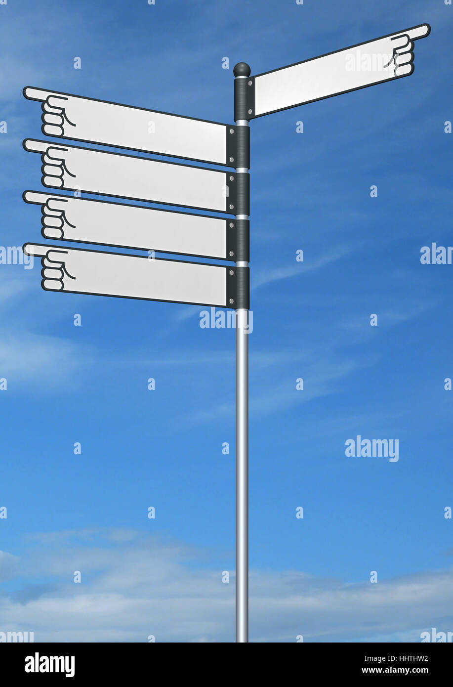 Blank signpost 3D Stock Photo