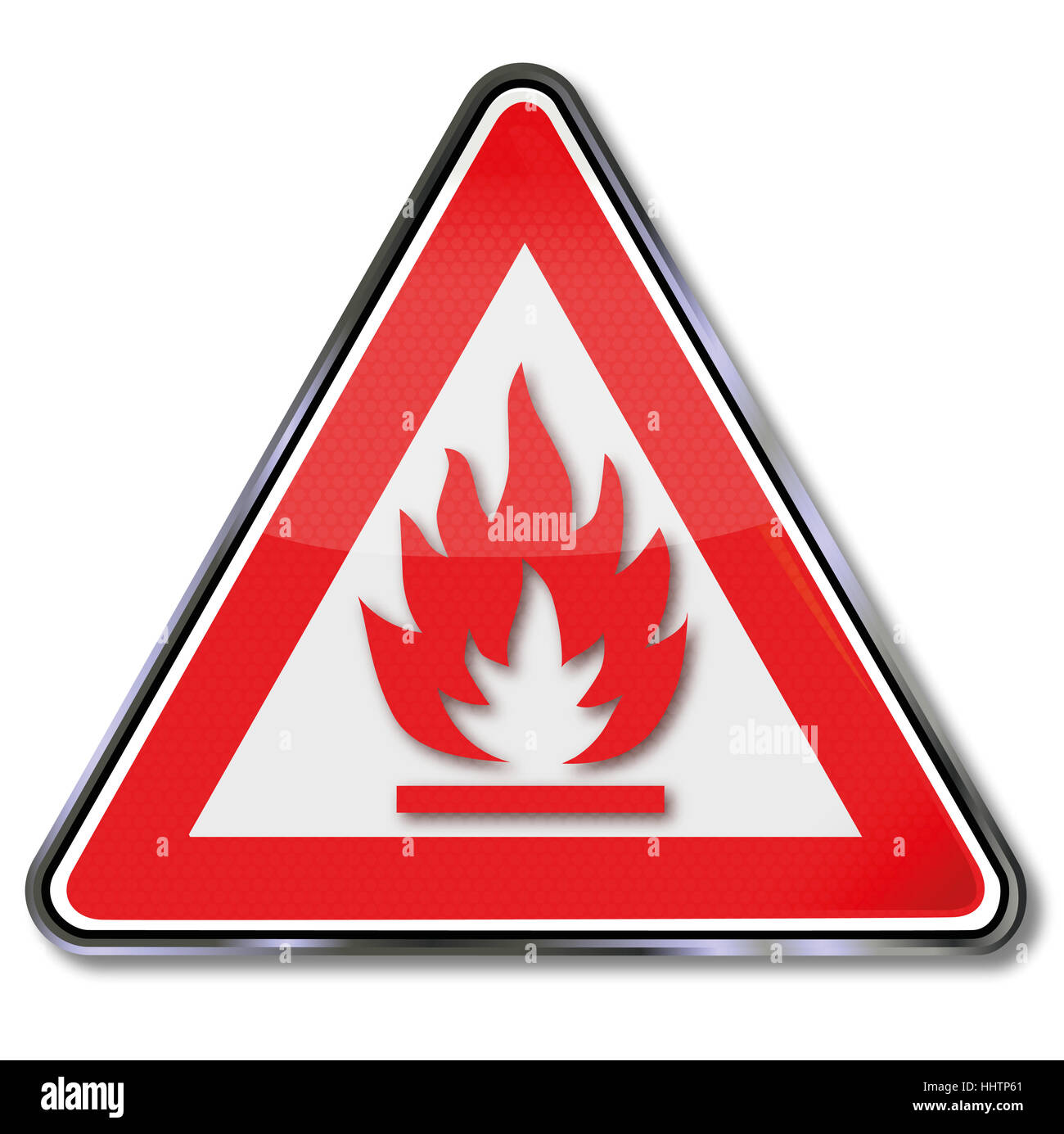 danger sign oxidizing and fire Stock Photo